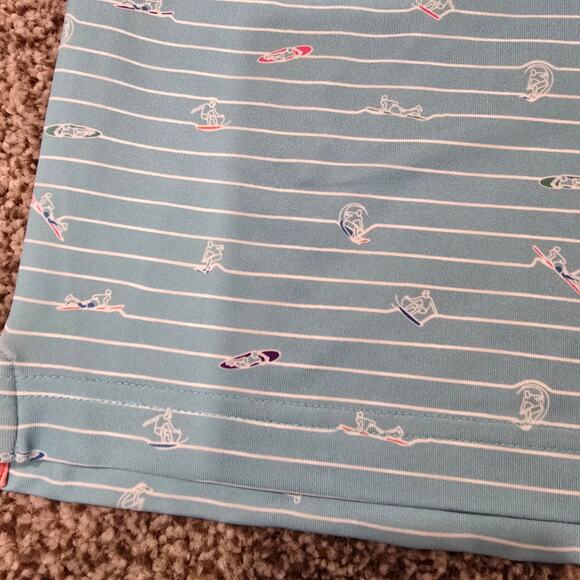 Boy's Johnnie-O Blue Striped Golf Short Sleeve Polo | Size 6 - Picture 4 of 6